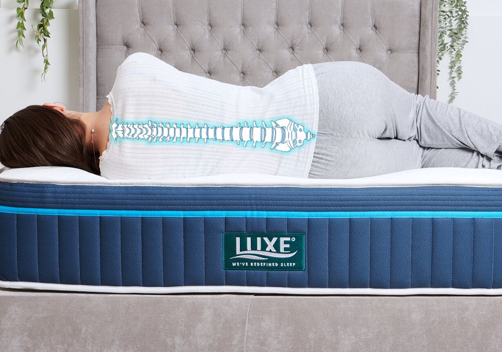 Hybrid mattress spine aligbment