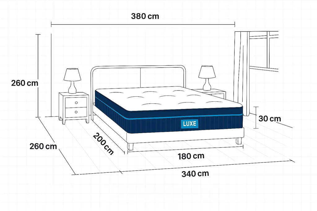 Super King Size mattress room dimensions