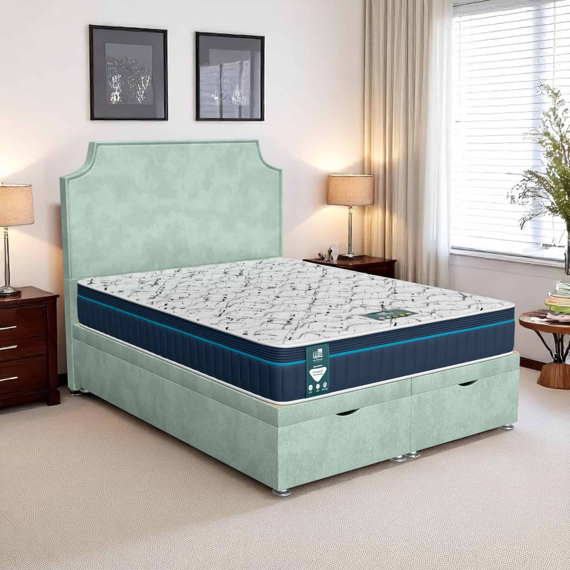 Classic Luxe Tiffany Ottoman - Venice Duck Egg, Single 90 x 190 cm