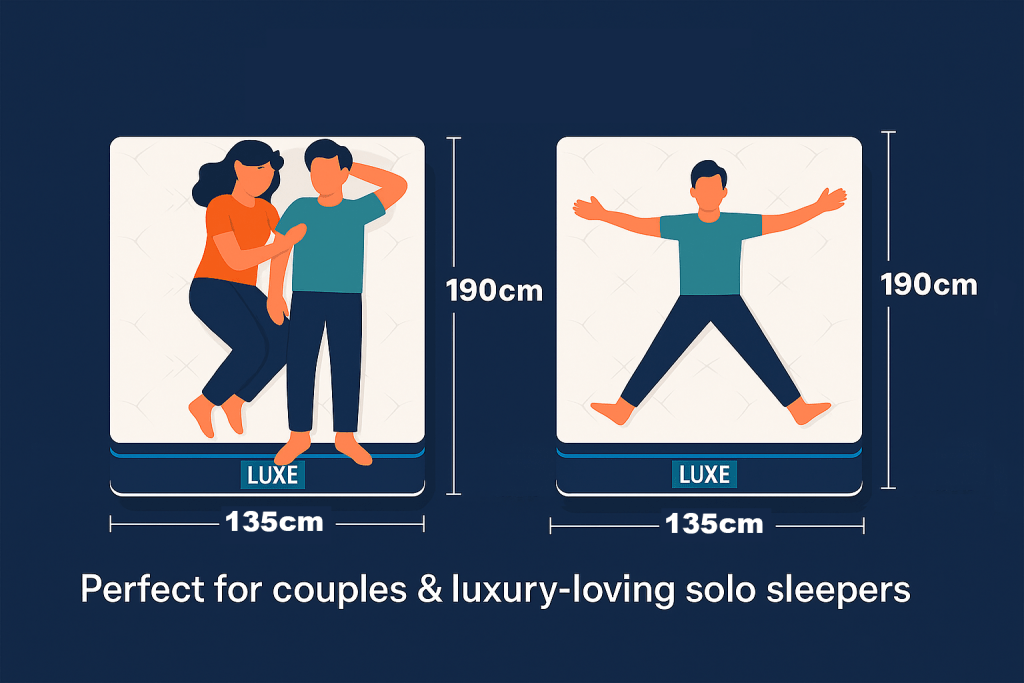 Double size mattress width and length