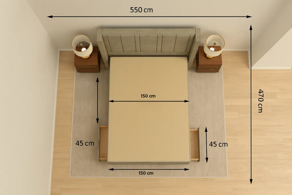 room layout for the divan