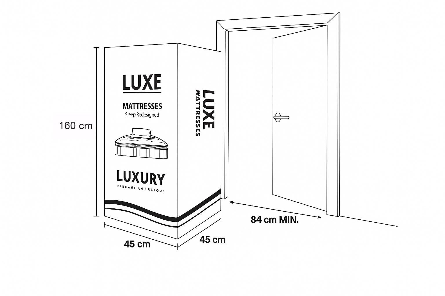 will king size mattress box go through door
