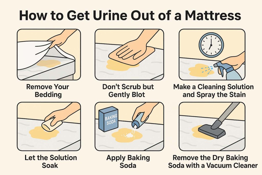 how to get urine out of mattress step by step