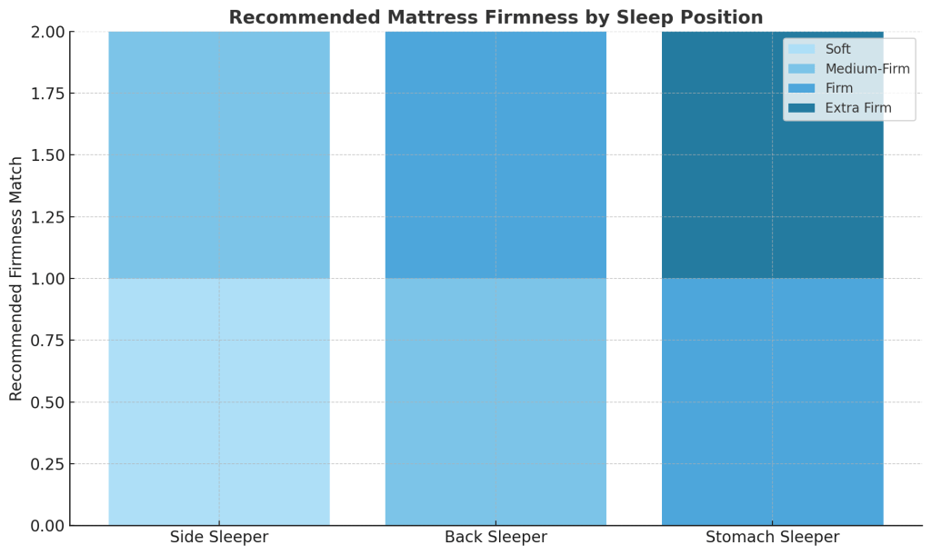 sleep position vs. mattress firmness chart