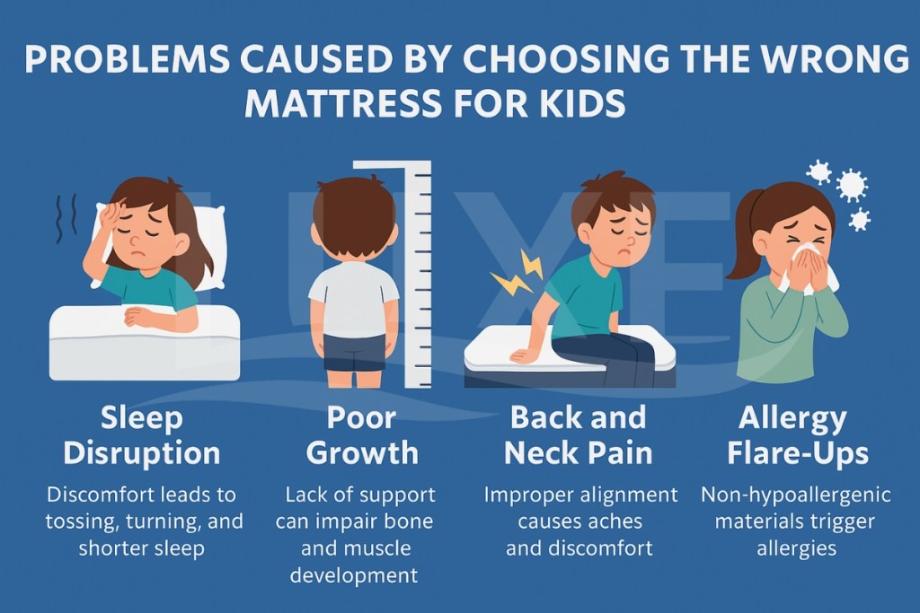 showing problem caused for kids by choosing wrong mattress problem caused by choosing the wrong mattress for kids