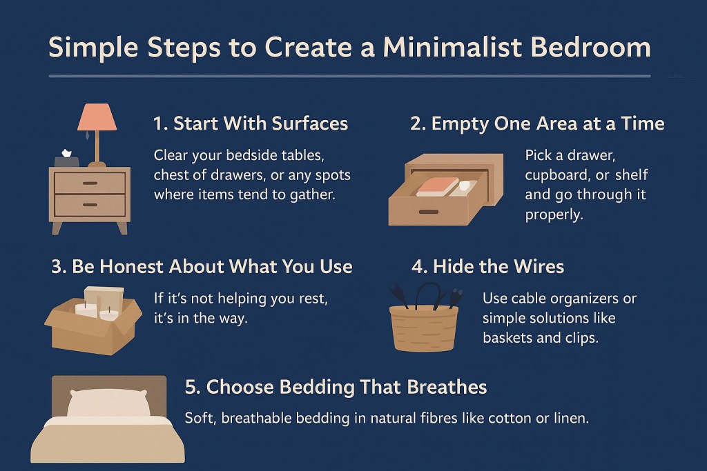 how to create minimalist bedroom