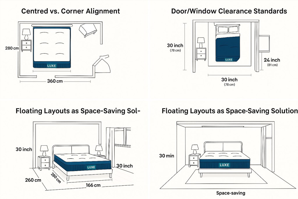 how to place bed in for maximum space