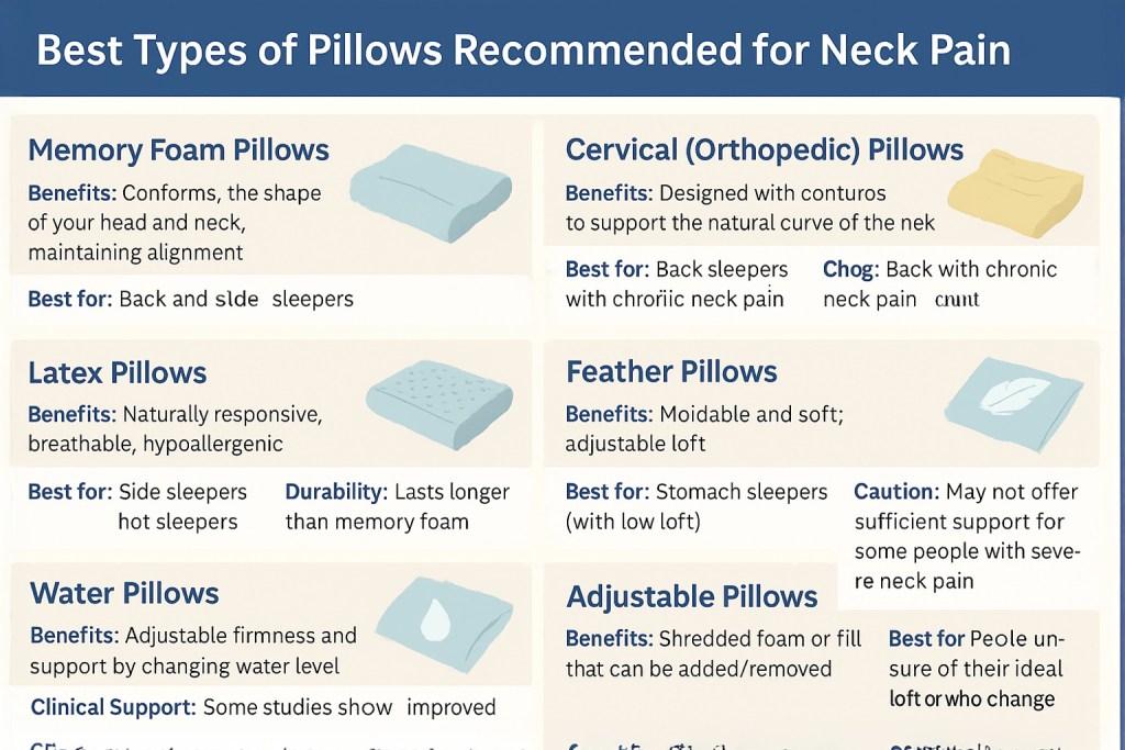 best type of pillows recommended for neck pain