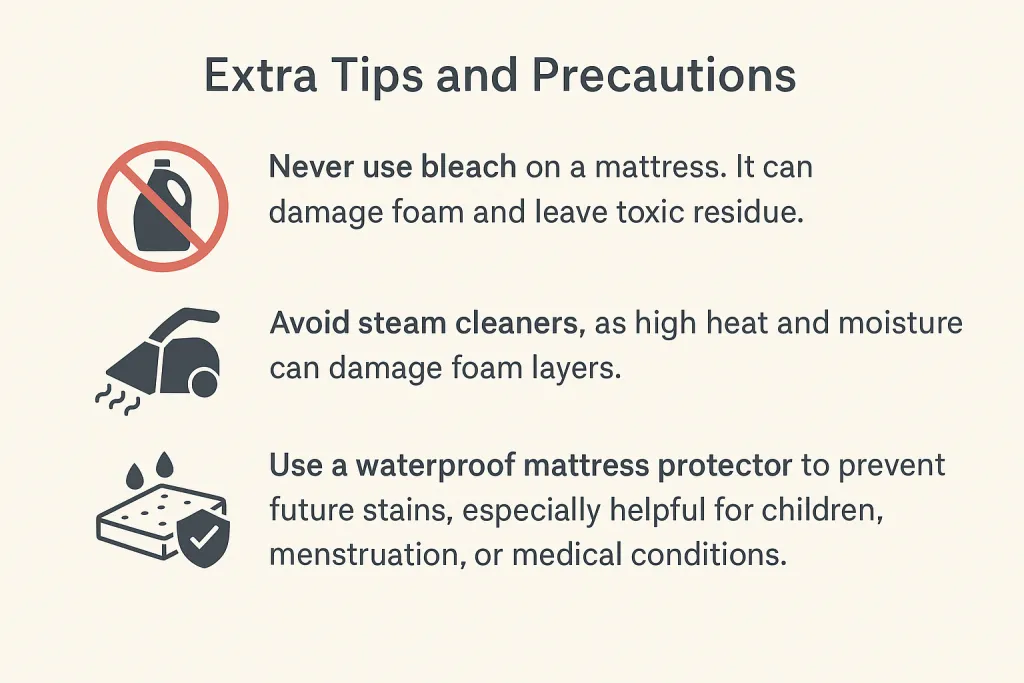 extra tips and precaution for mattress