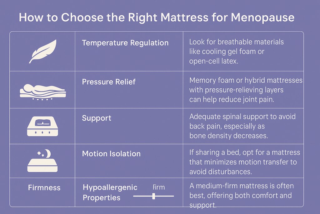 how to choose mattress for menopause