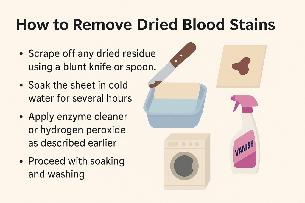 how to remove dried blood stains