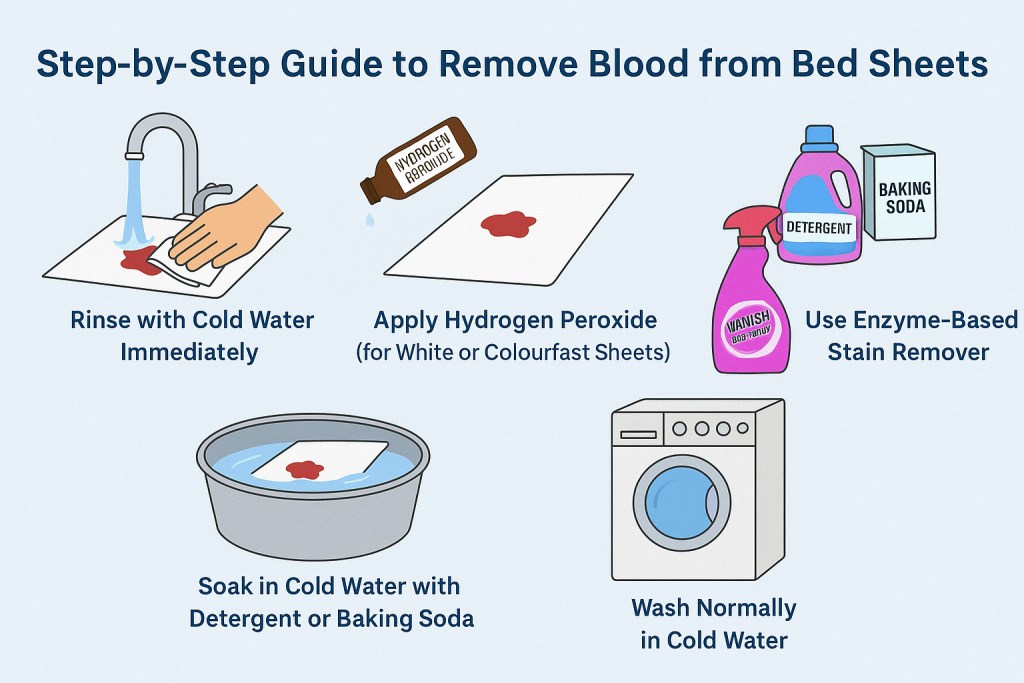 step by step guide to remove blood from bed sheets