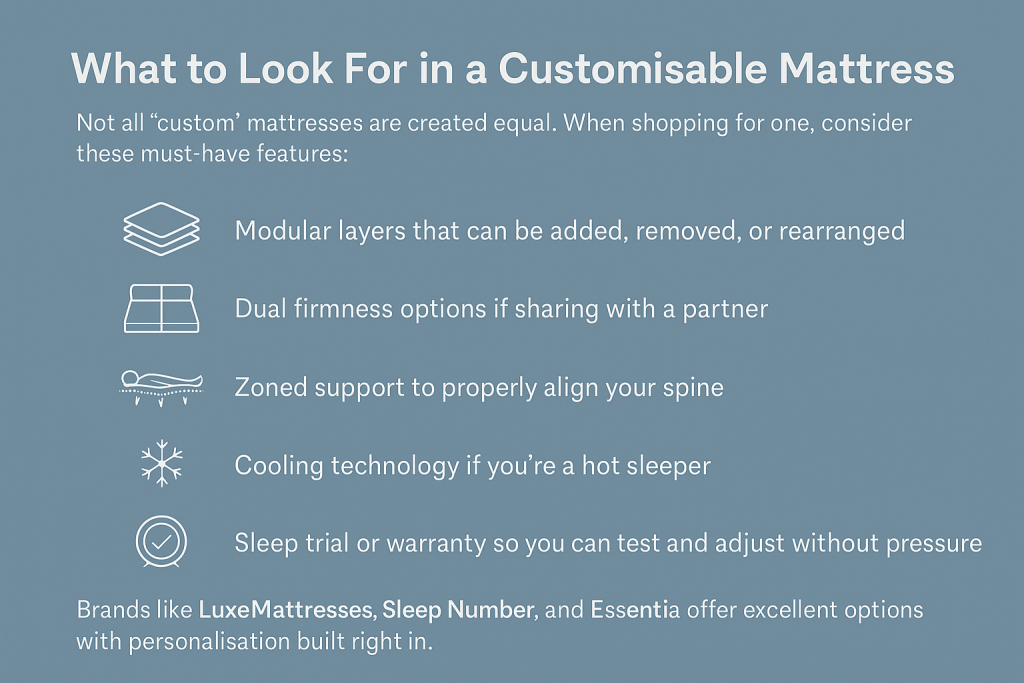 which feature are important in customisable mattress
