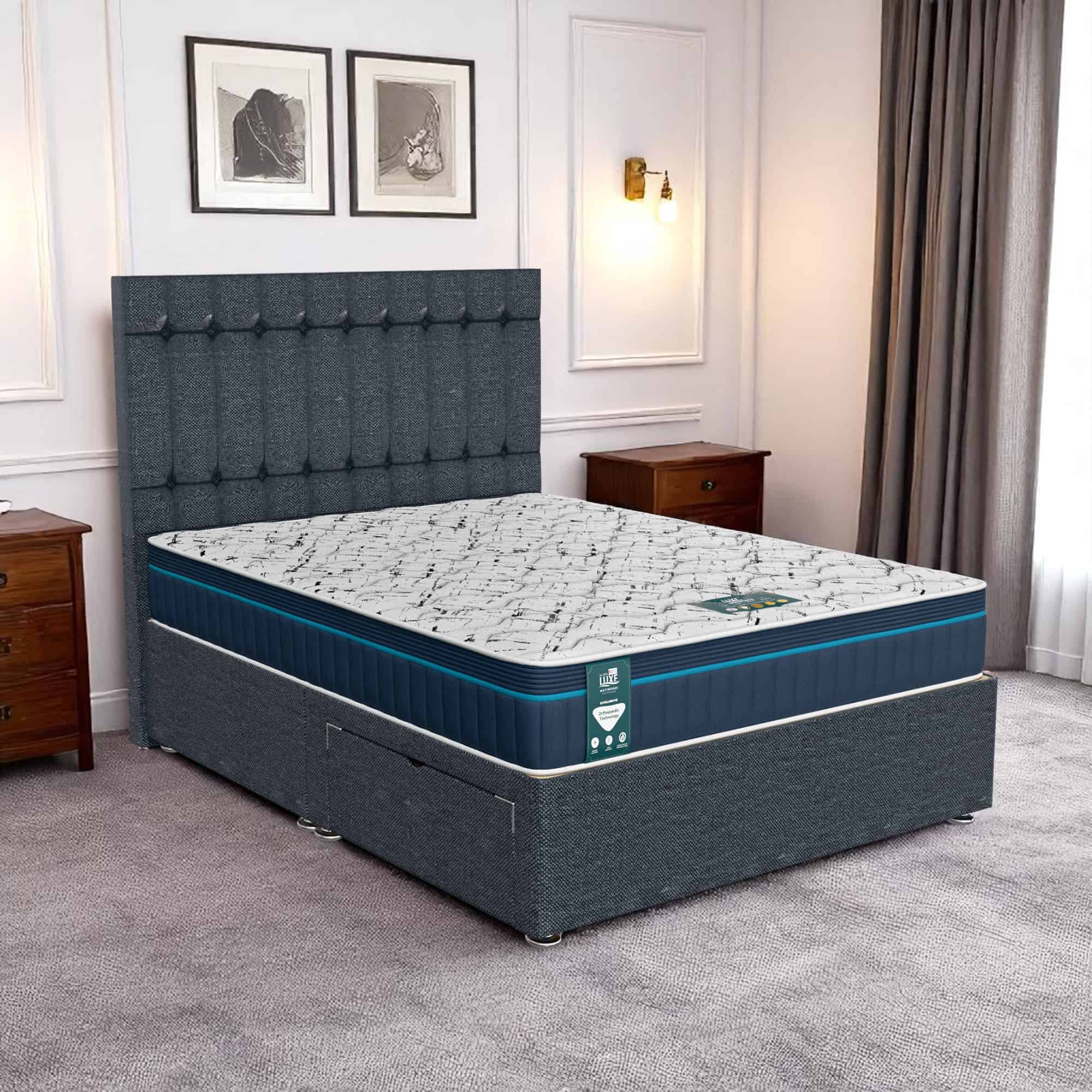 Luxe Ascot Stratford Divan Bed - Ascot Coal, Single 90 x 190 cm