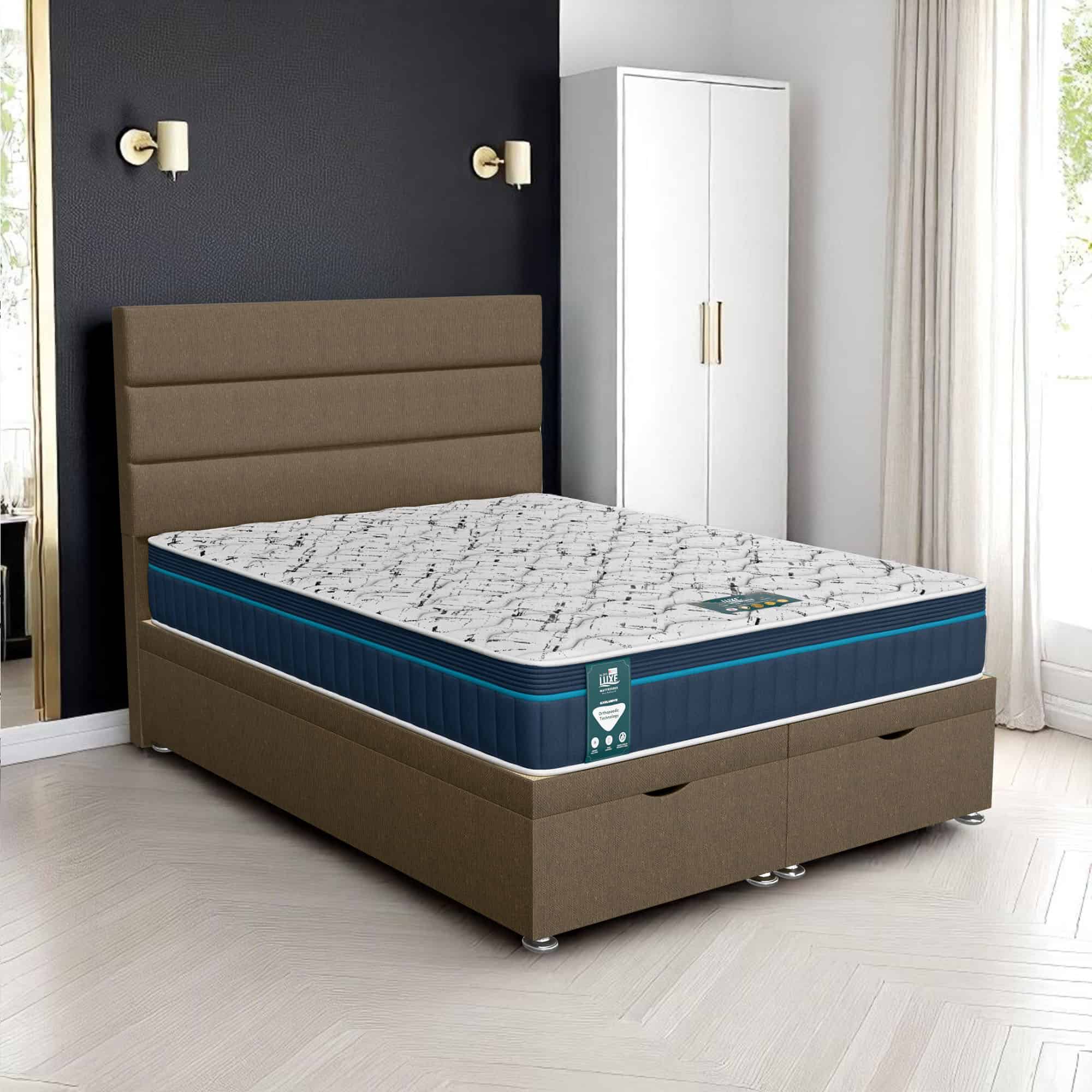 Luxe Classic Stripe Ottoman - Ascot Denim, Double 135 x 190 cm