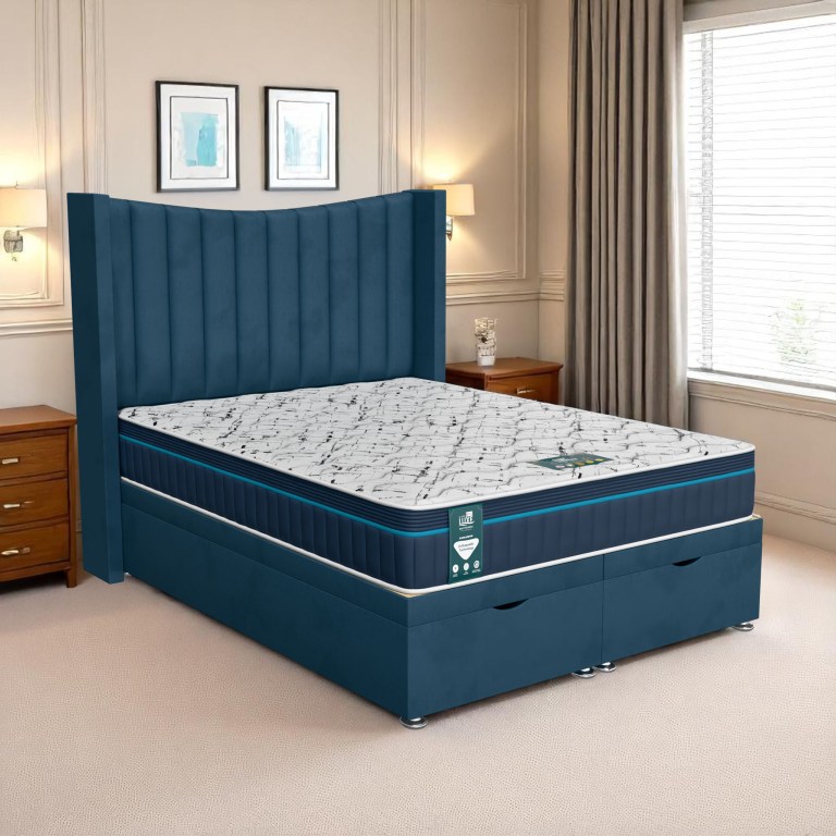 Luxe Chesterfield Curved Wings Ottoman Bed