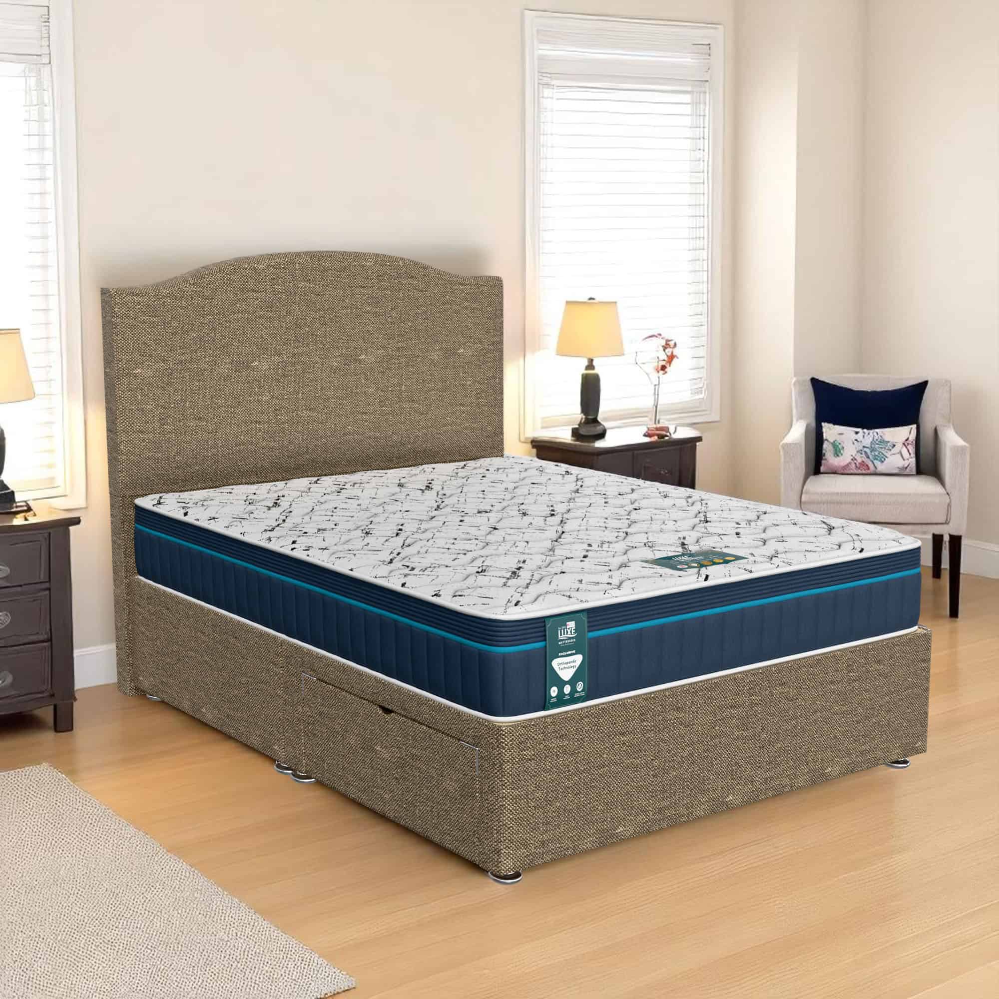 Luxe Ascot Loaf Divan Bed - Ascot Brown, Queen Size 120 x 190cm (Small Double)