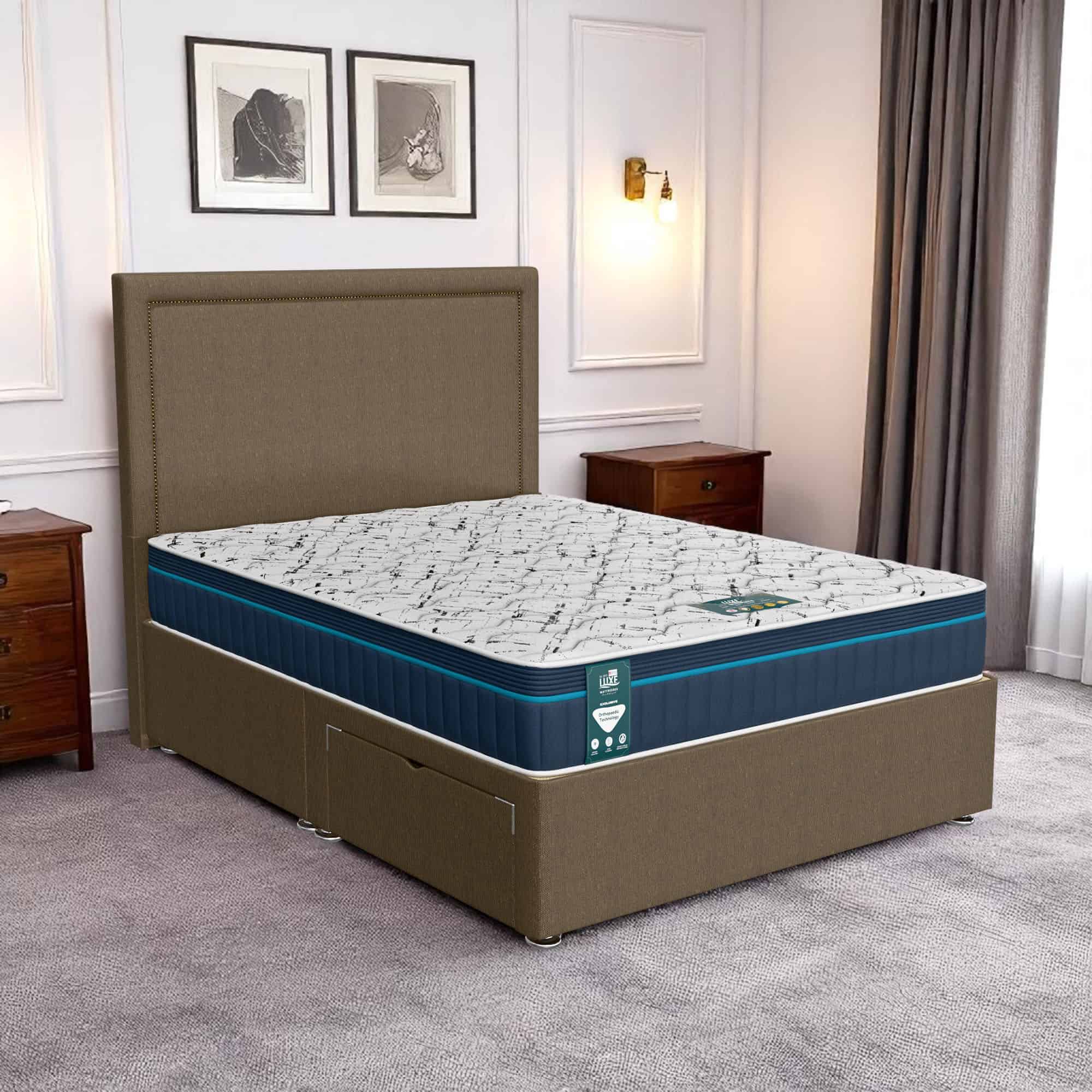 Luxe Ascot Charlie Senden Divan Bed - Ascot Denim, Double 135 x 190 cm