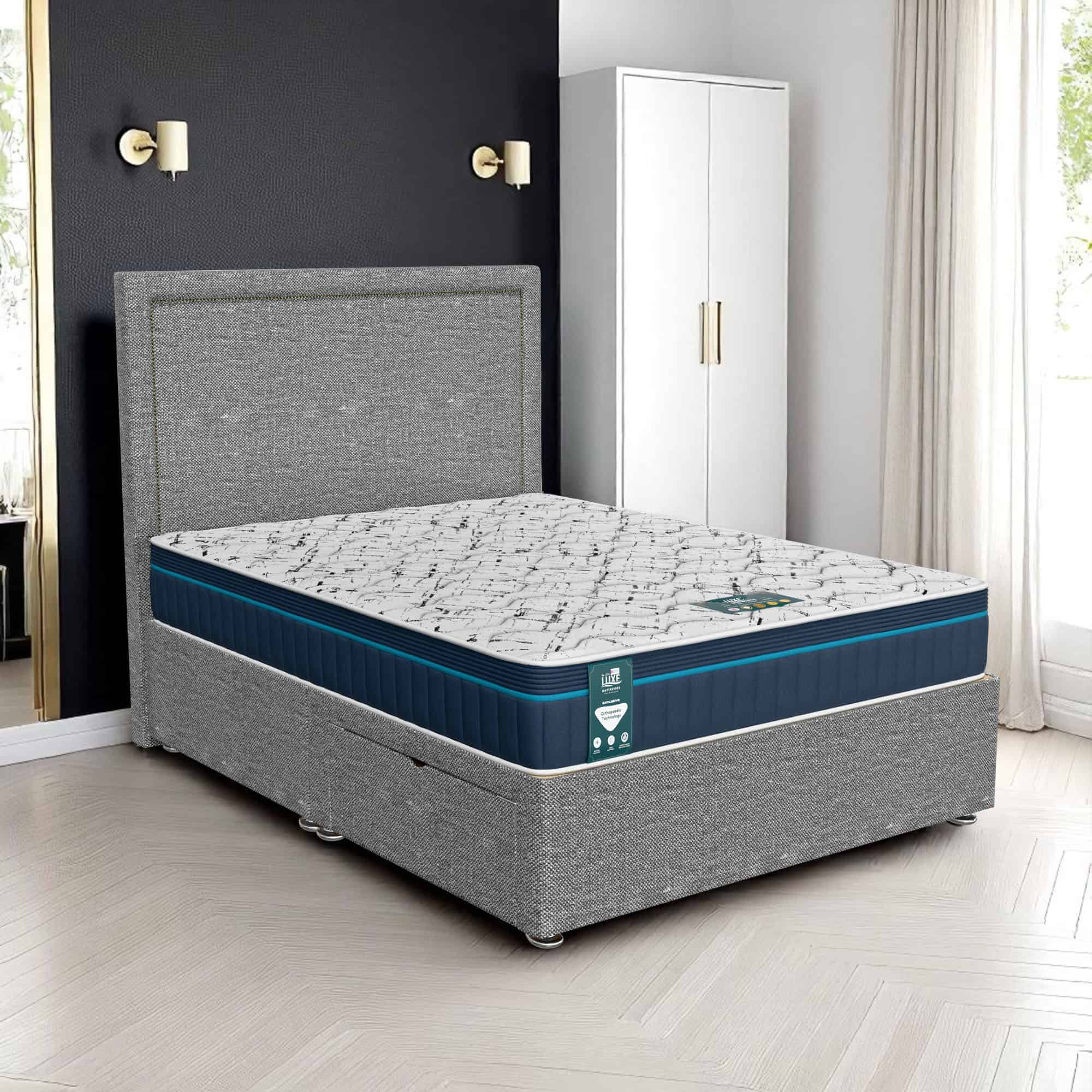 Luxe Ascot Charlie Senden Divan Bed - Ascot Grey, Double 135 x 190 cm
