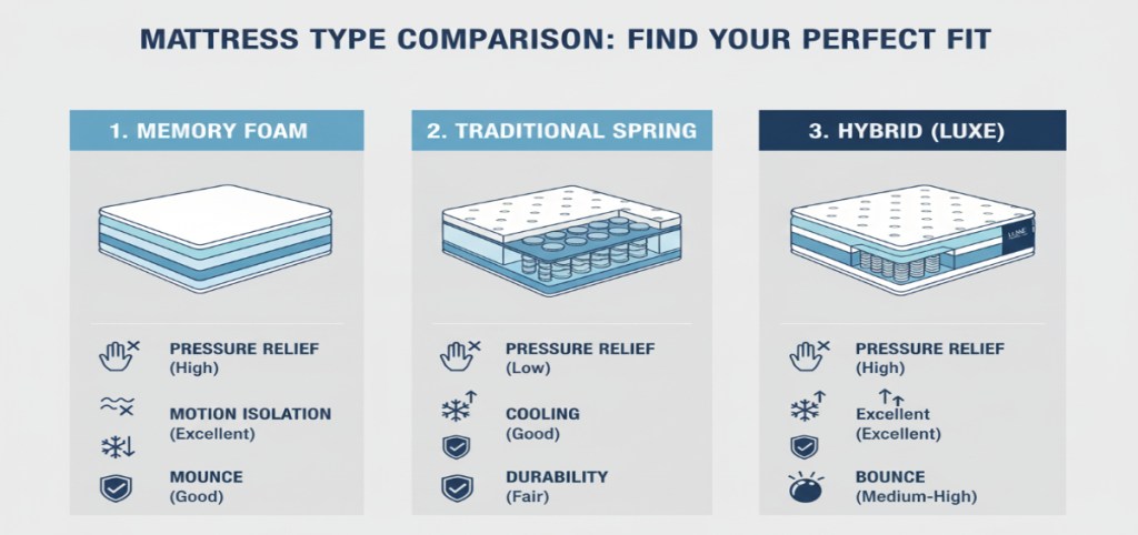 Memory Foam vs Other Mattress Types