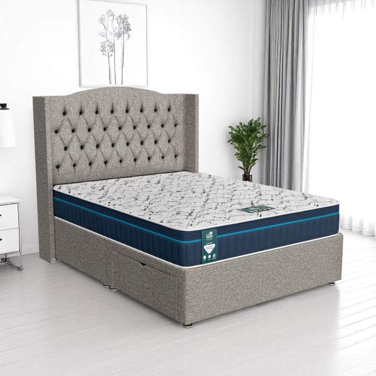 Luxe Dark Milan Chesterfield Curved Divan Bed