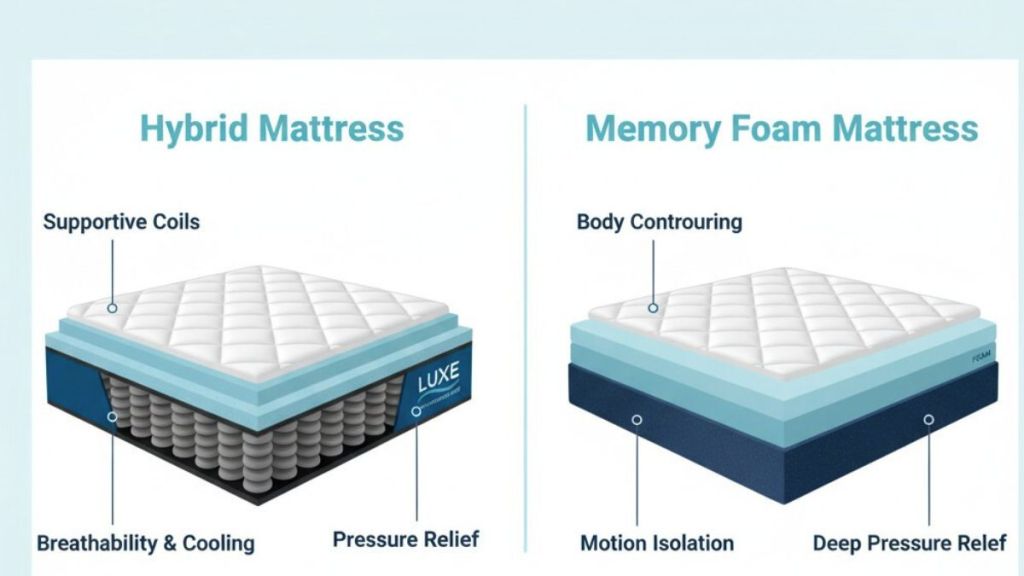 Hybrid Mattress vs Memory Foam