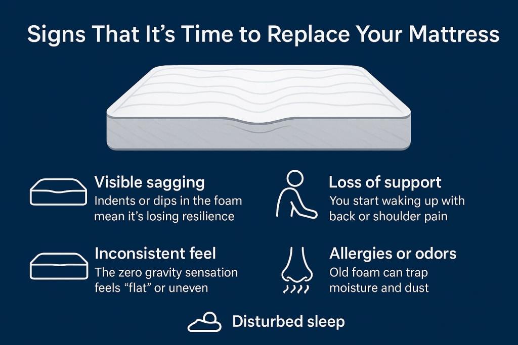 zero gravity foam mattress lifespan