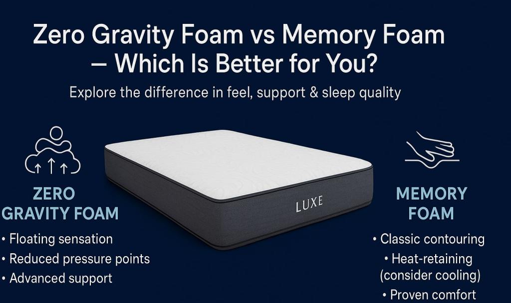 zero gravity foam vs memory foam
