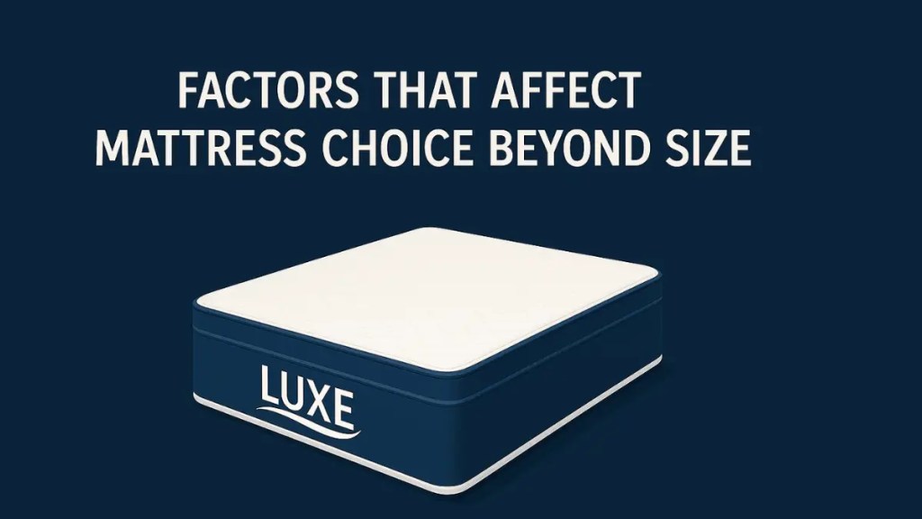 Factors That Affect Mattress Choice Beyond Size