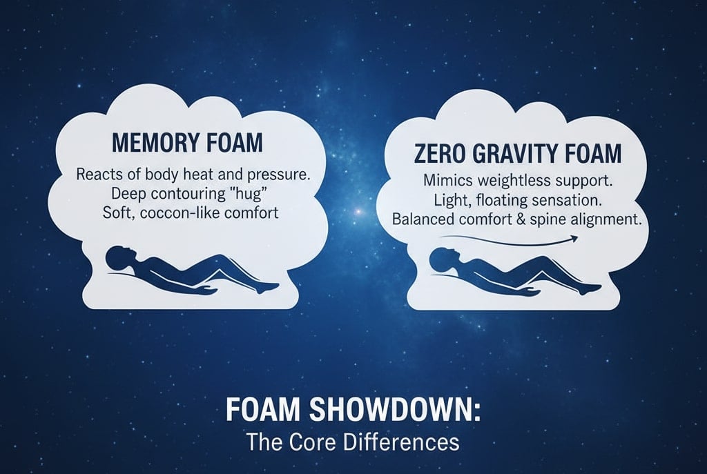 zero gravity foam vs memory foam