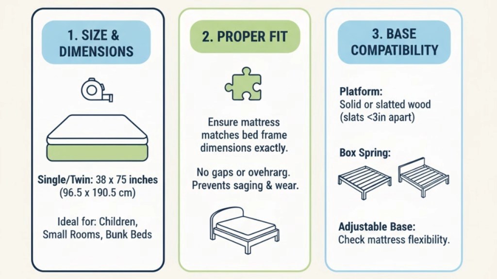 Size, Fit & Base Compatibility for Single Beds