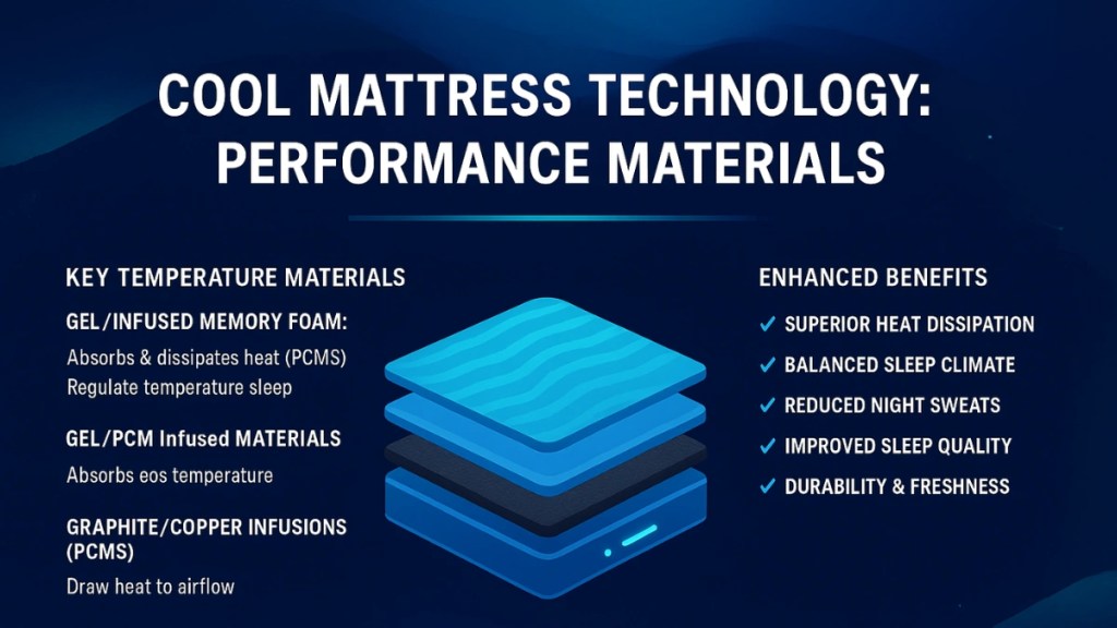 Materials that enhance cool mattresses’ performance
