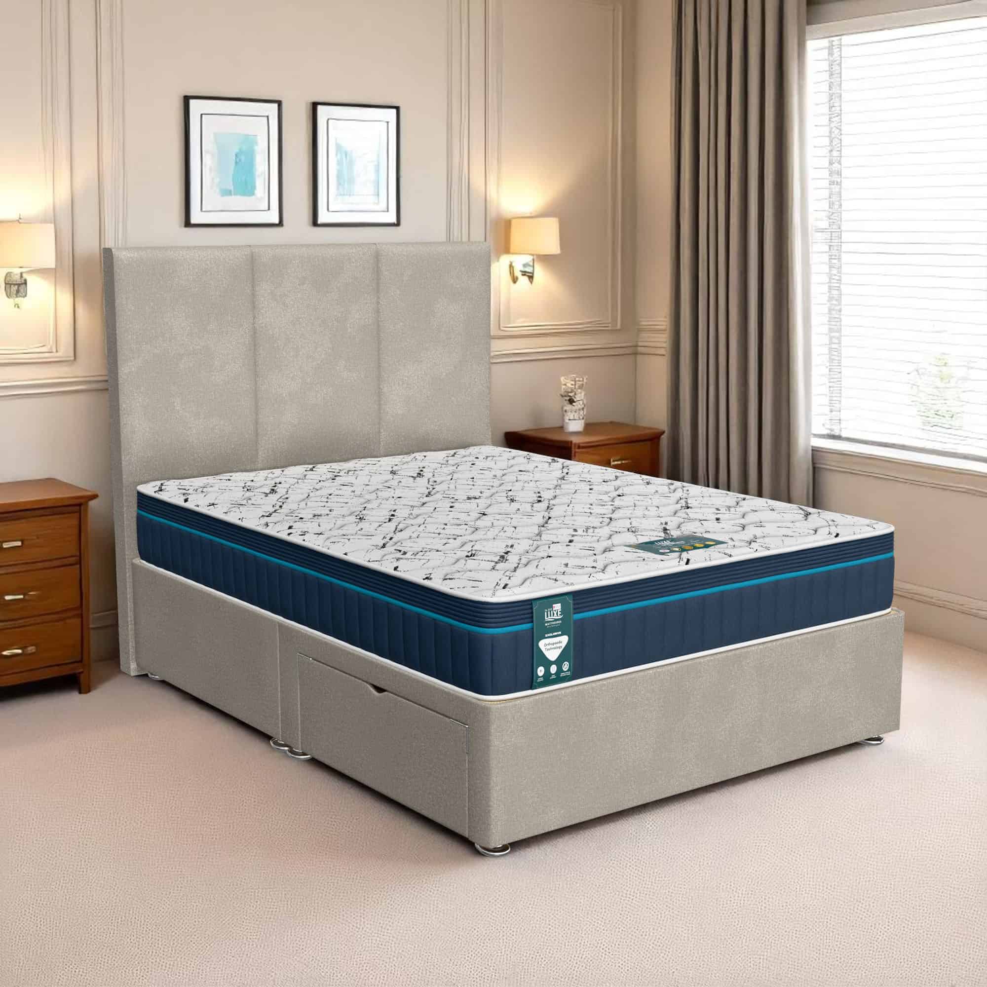 Milan Panel Divan-Light - Milan Cream, Double 135 x 190 cm
