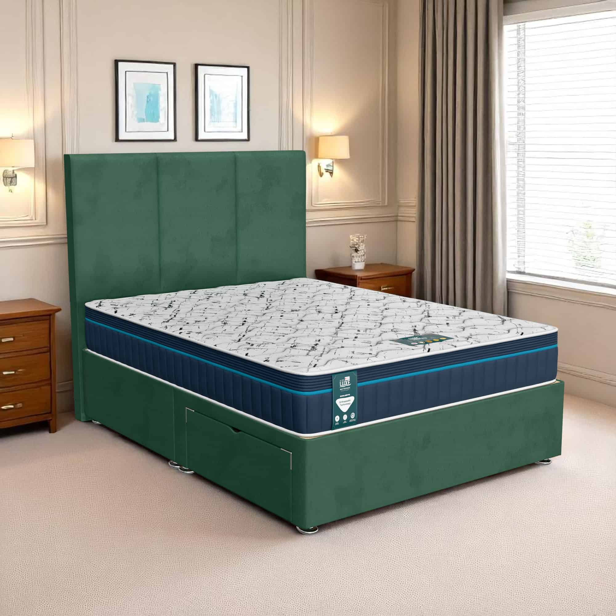 Milan Panel Divan-Dark - Milan Duck Egg, Double 135 x 190 cm