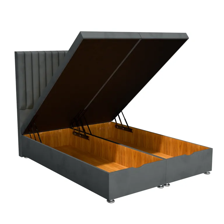 Space-saving ottoman bed with storage compartment under the mattress