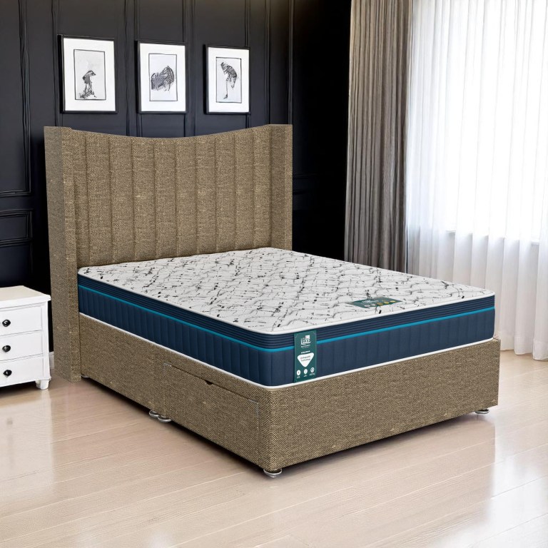 Ascot Chesterfield Curved Wings Divan-Light