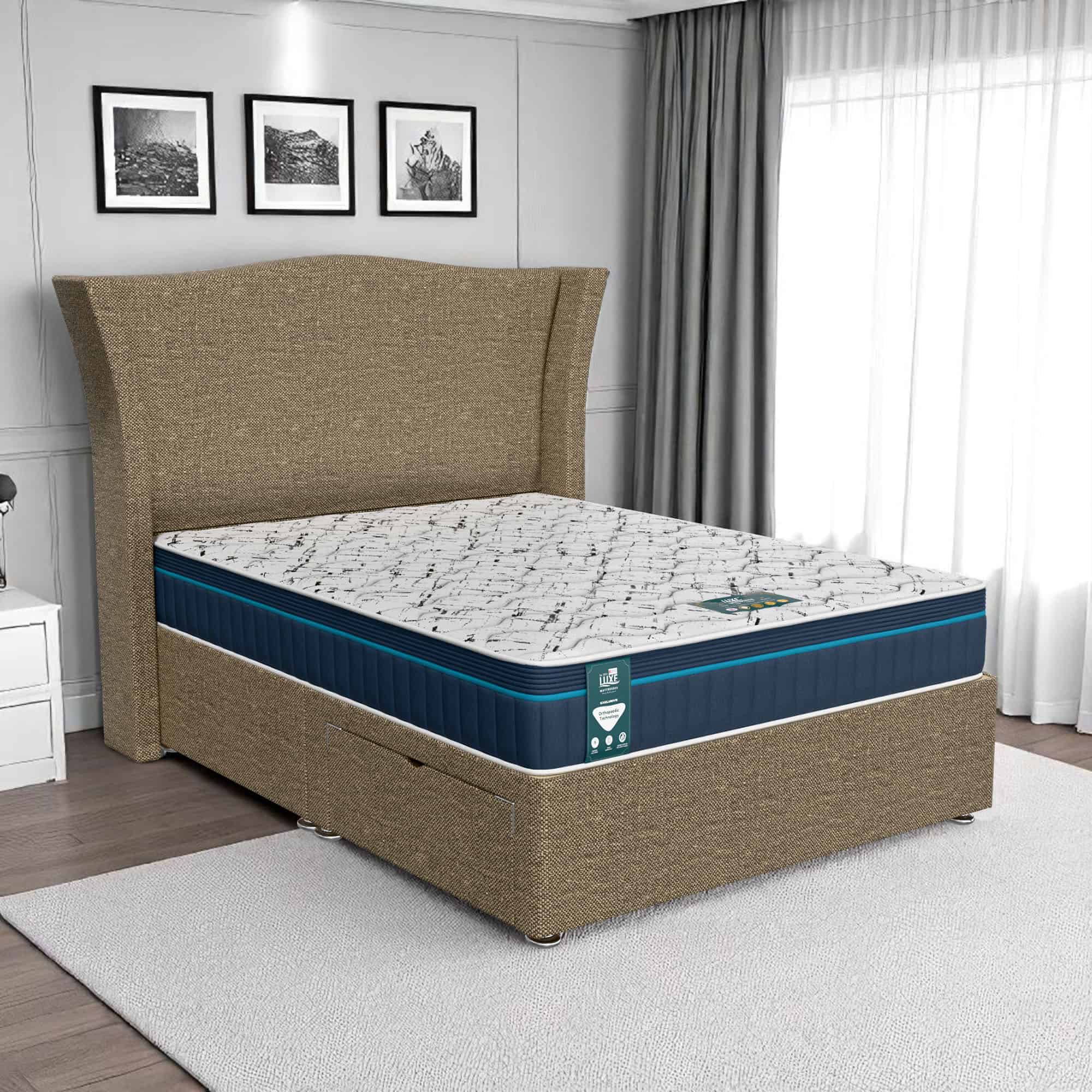 Ascot Maxcoil Divan - Ascot Brown, Double 135 x 190 cm