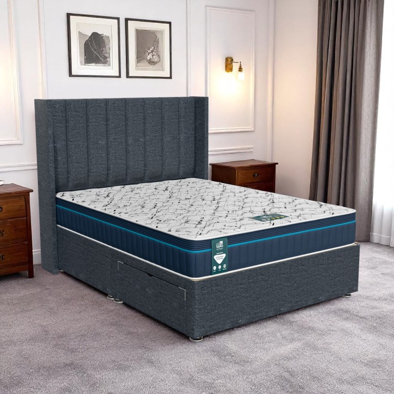 Ascot Stripe Curved Divan-Dark