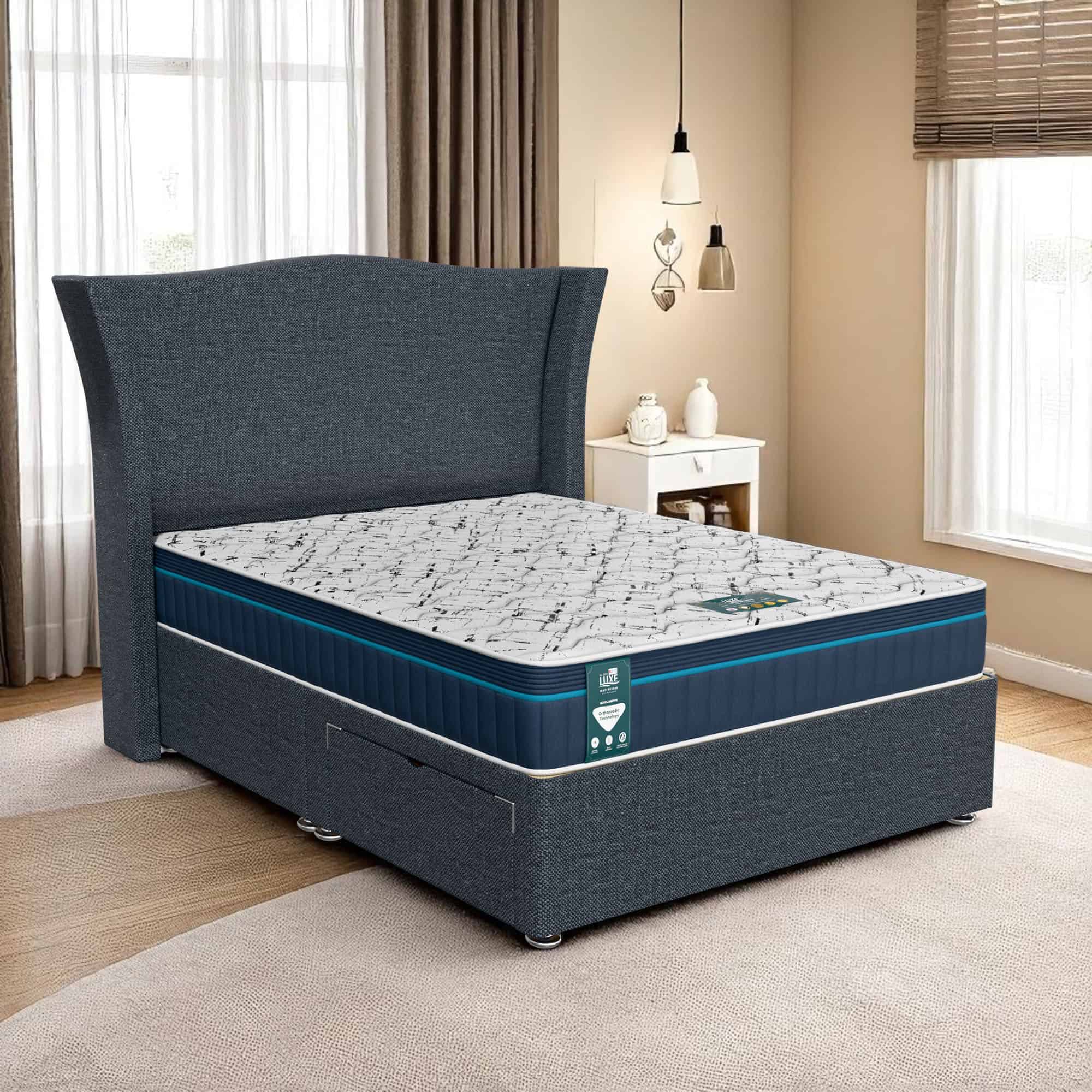 Ascot Maxcoil Divan - Ascot Coal, Queen Size 120 x 190cm (Small Double)