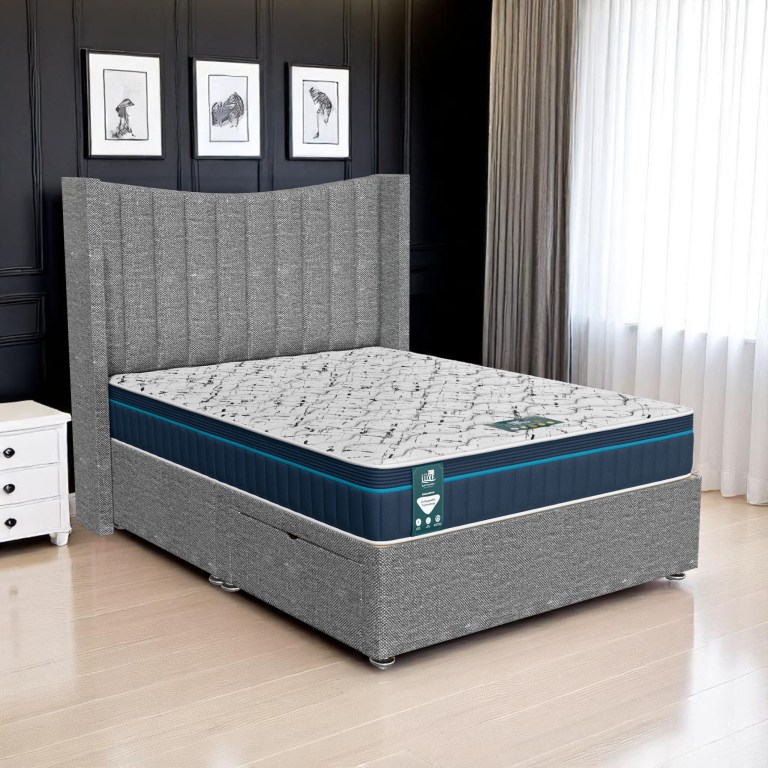 Ascot Chesterfield Curved Wings Divan-Dark