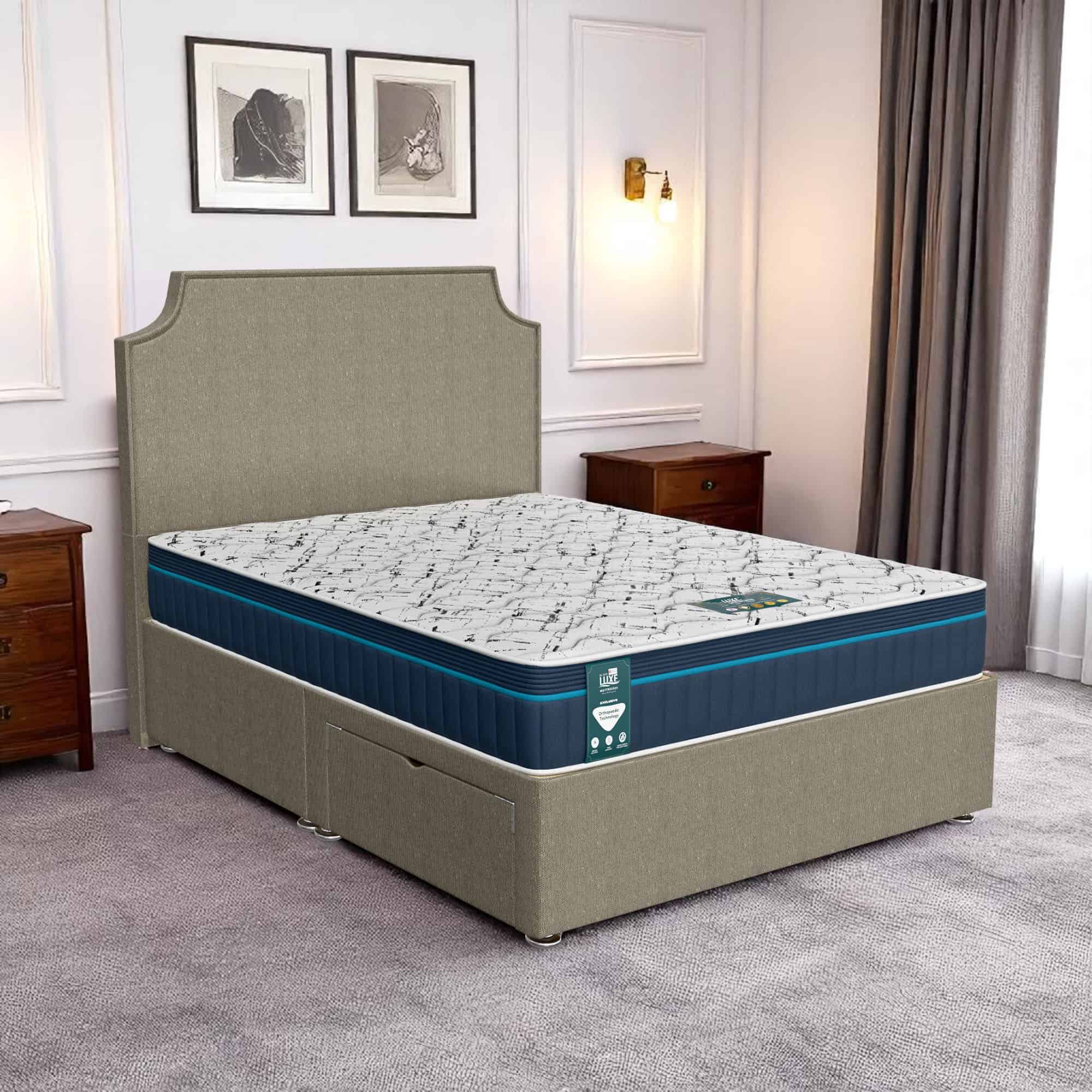 Barley Linen Tifany Divan - Barley Linen, Super King 180 x 200 cm
