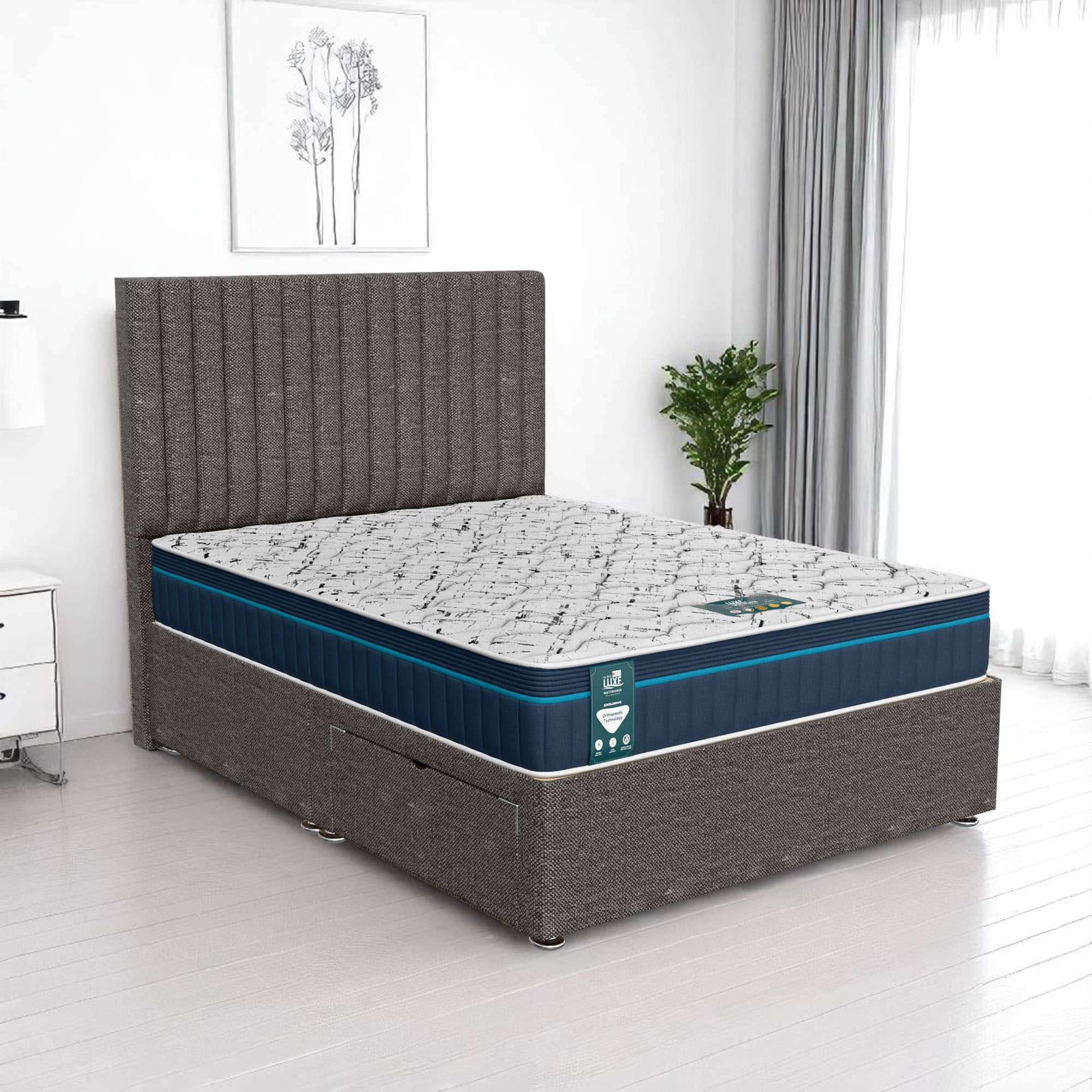 Wool William Oxford Divan - Chrome Wool, Single 90 x 190 cm
