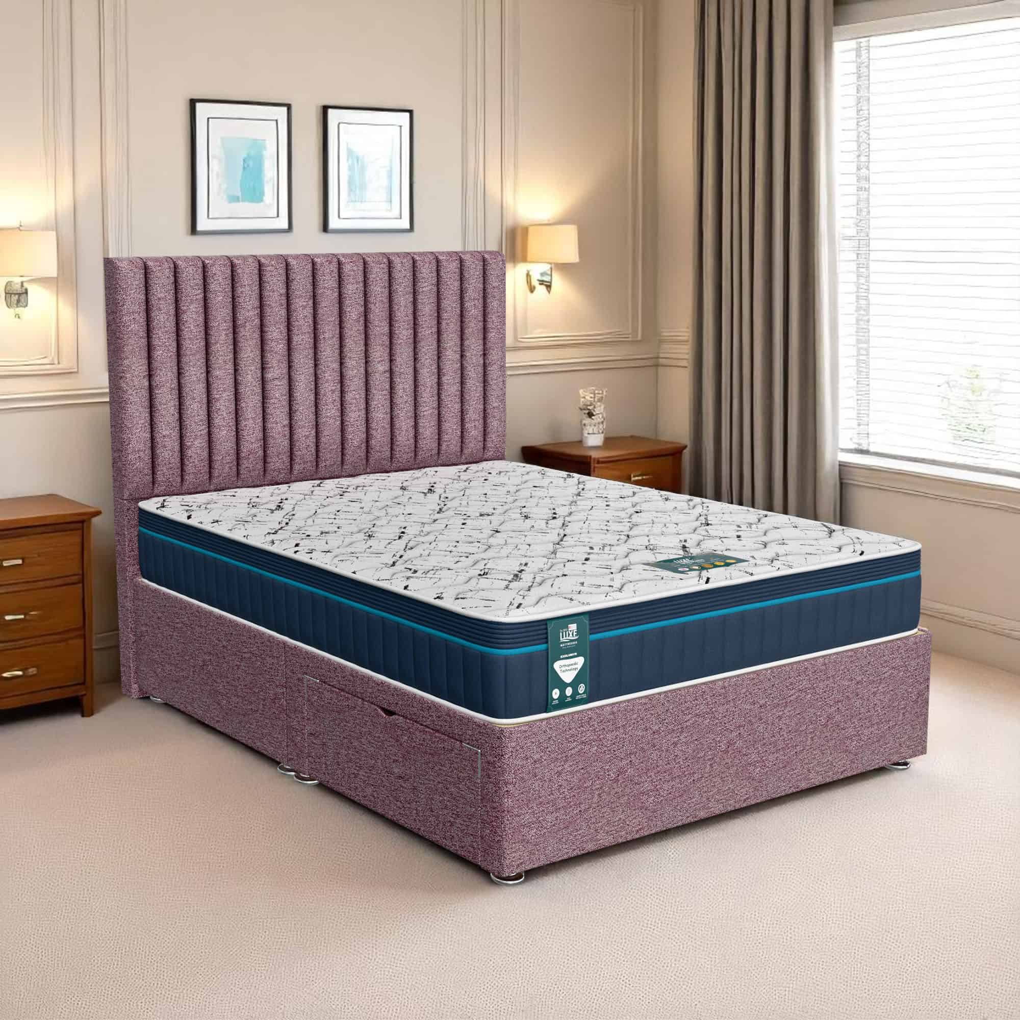 Wool William Oxford Divan - Lilac Wool, Euro Queen 160 x 200 cm