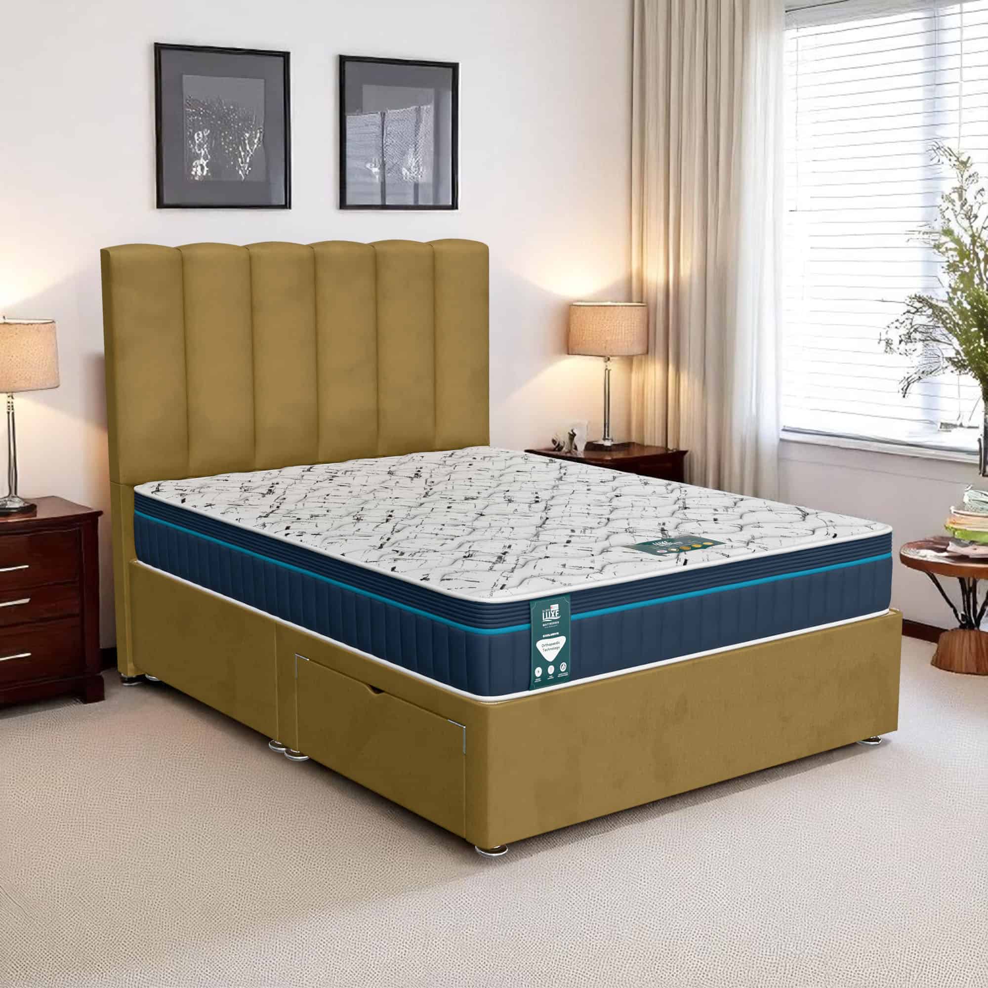 Milan Royal Divan - Milan Mustard, King Size 150 x 200 cm