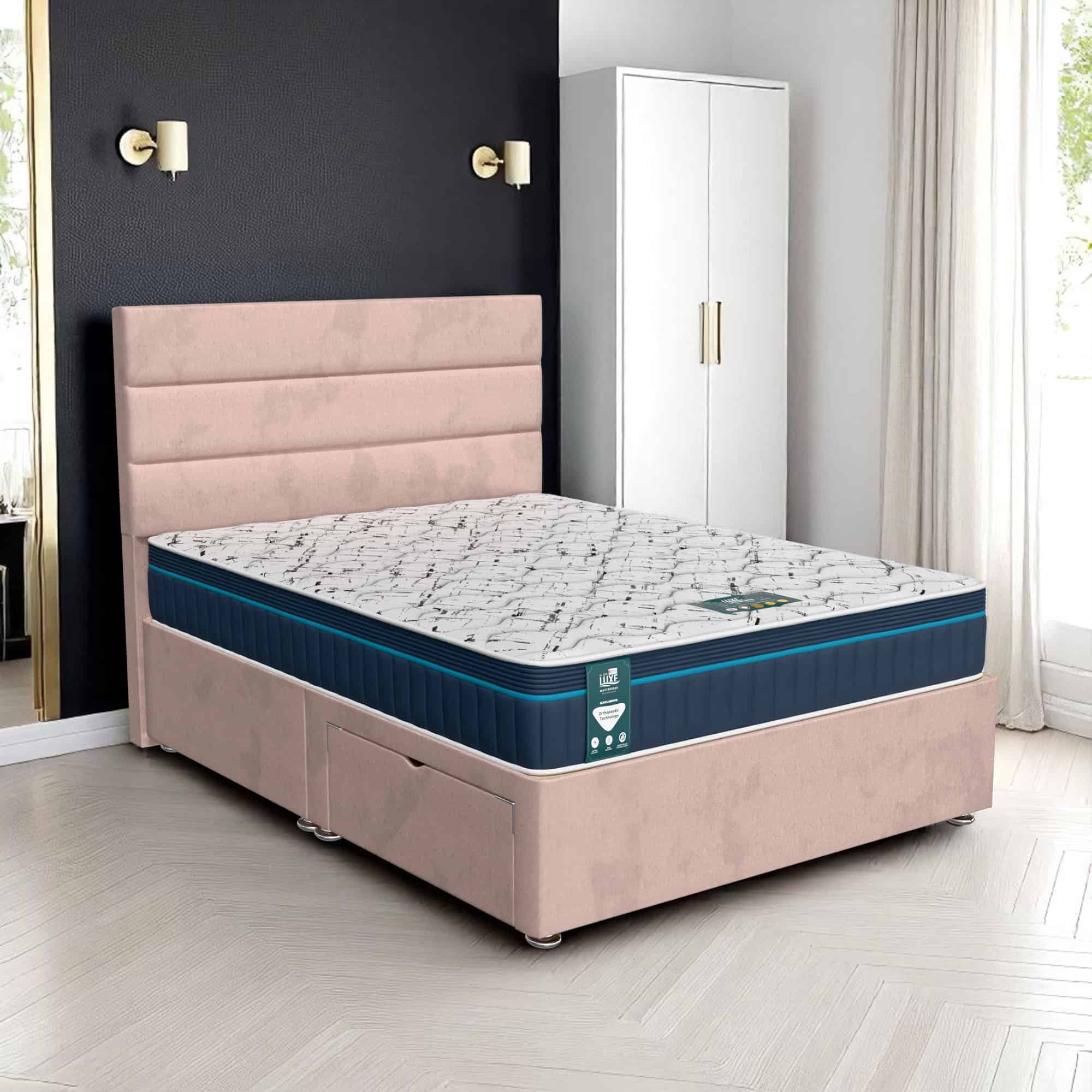 Milan Classic Stripe Divan-Light - Milan Pink, Single 90 x 190 cm