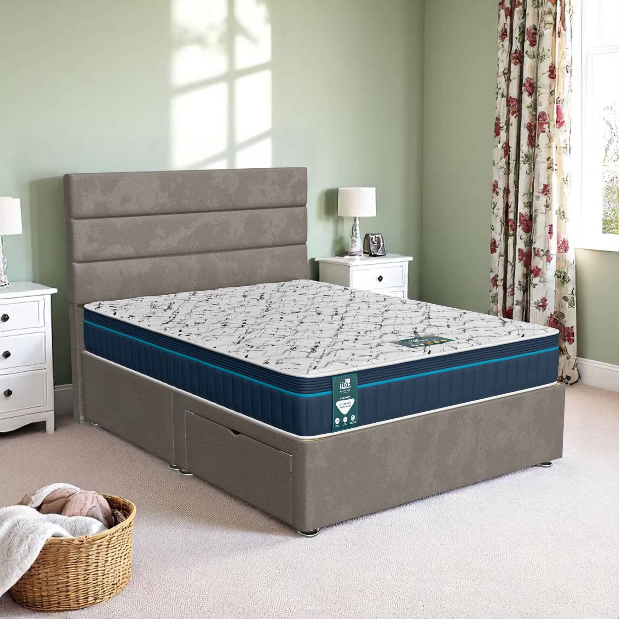 Milan Classic Stripe Divan-Light - Milan Silver, Double 135 x 190 cm