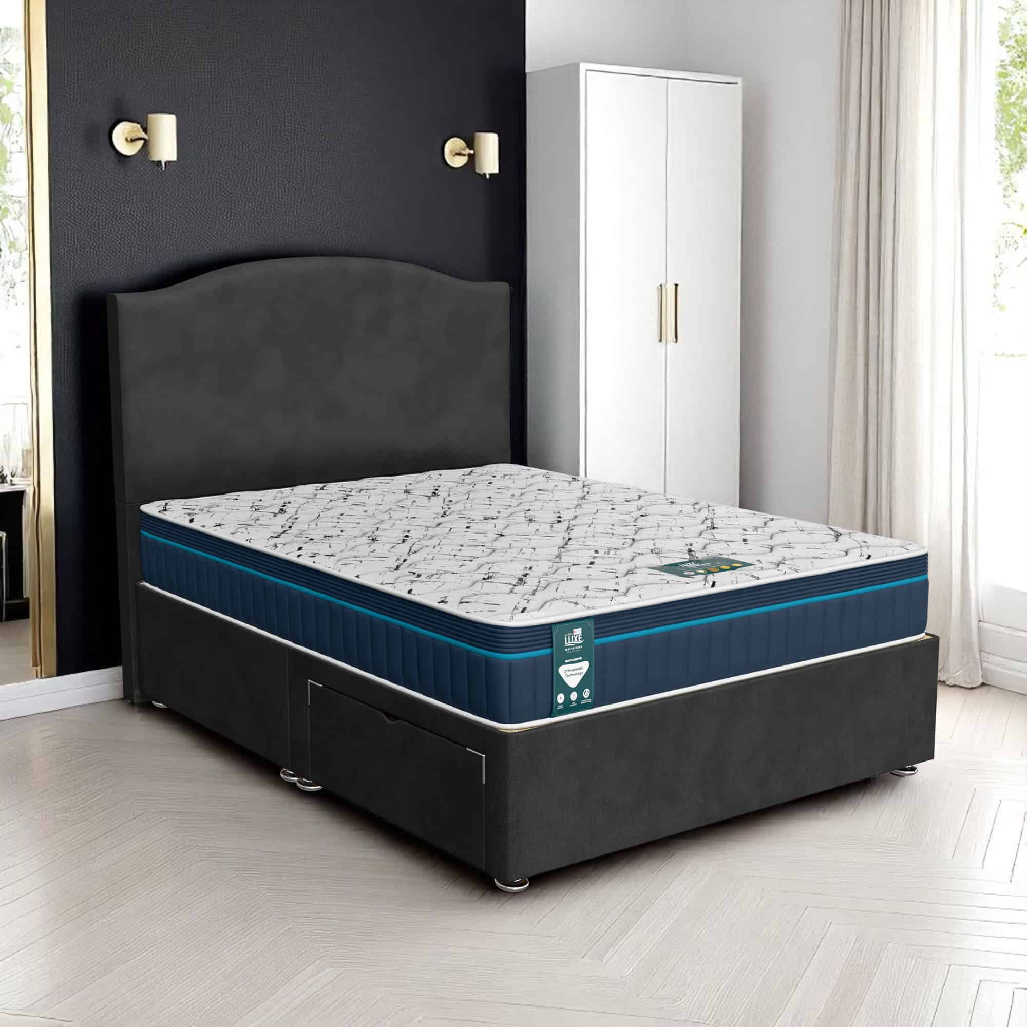 Venice Loafer Divan-Dark - Venice Black, Super King 180 x 200 cm