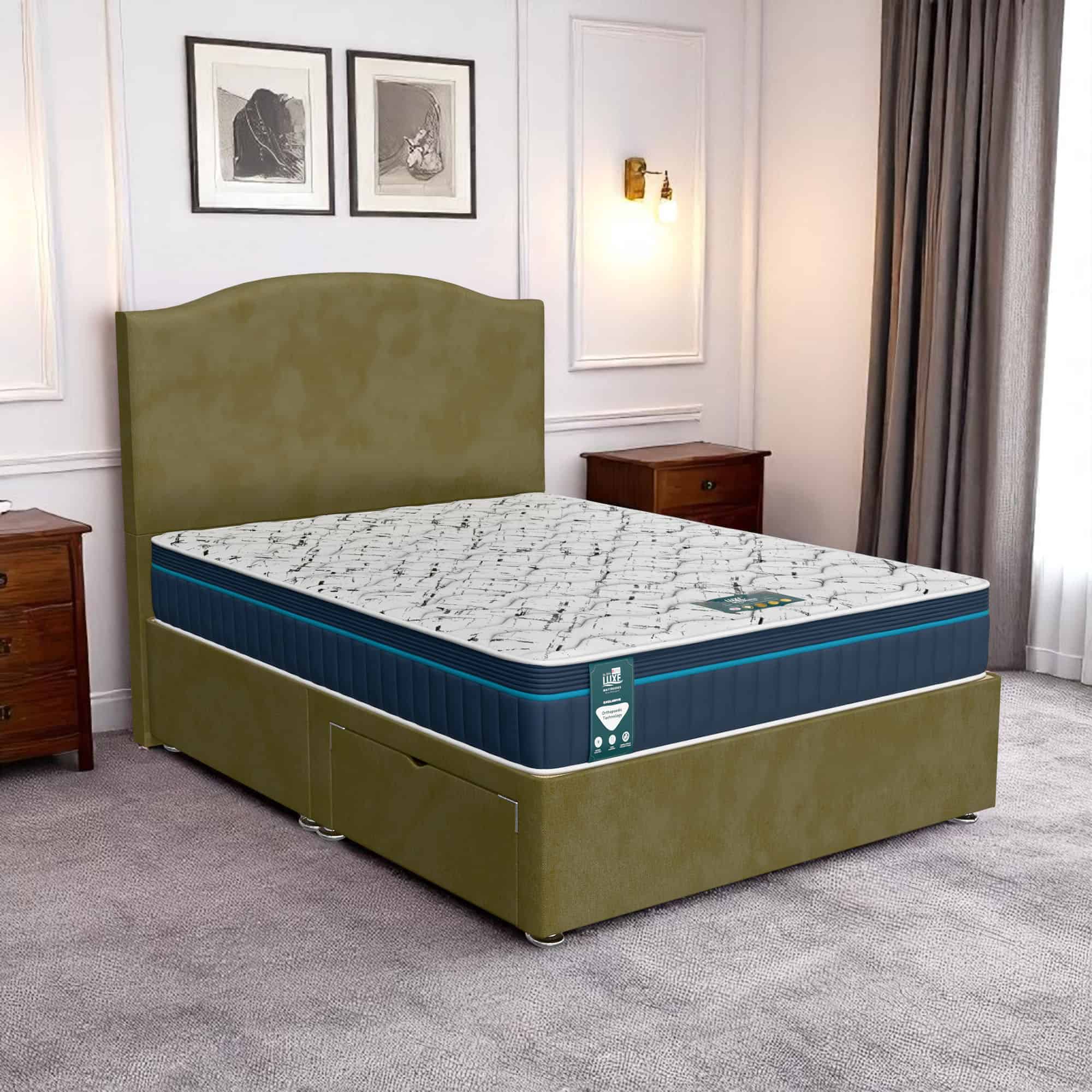 Venice Loafer Divan-Dark - Venice Olive, Super King 180 x 200 cm