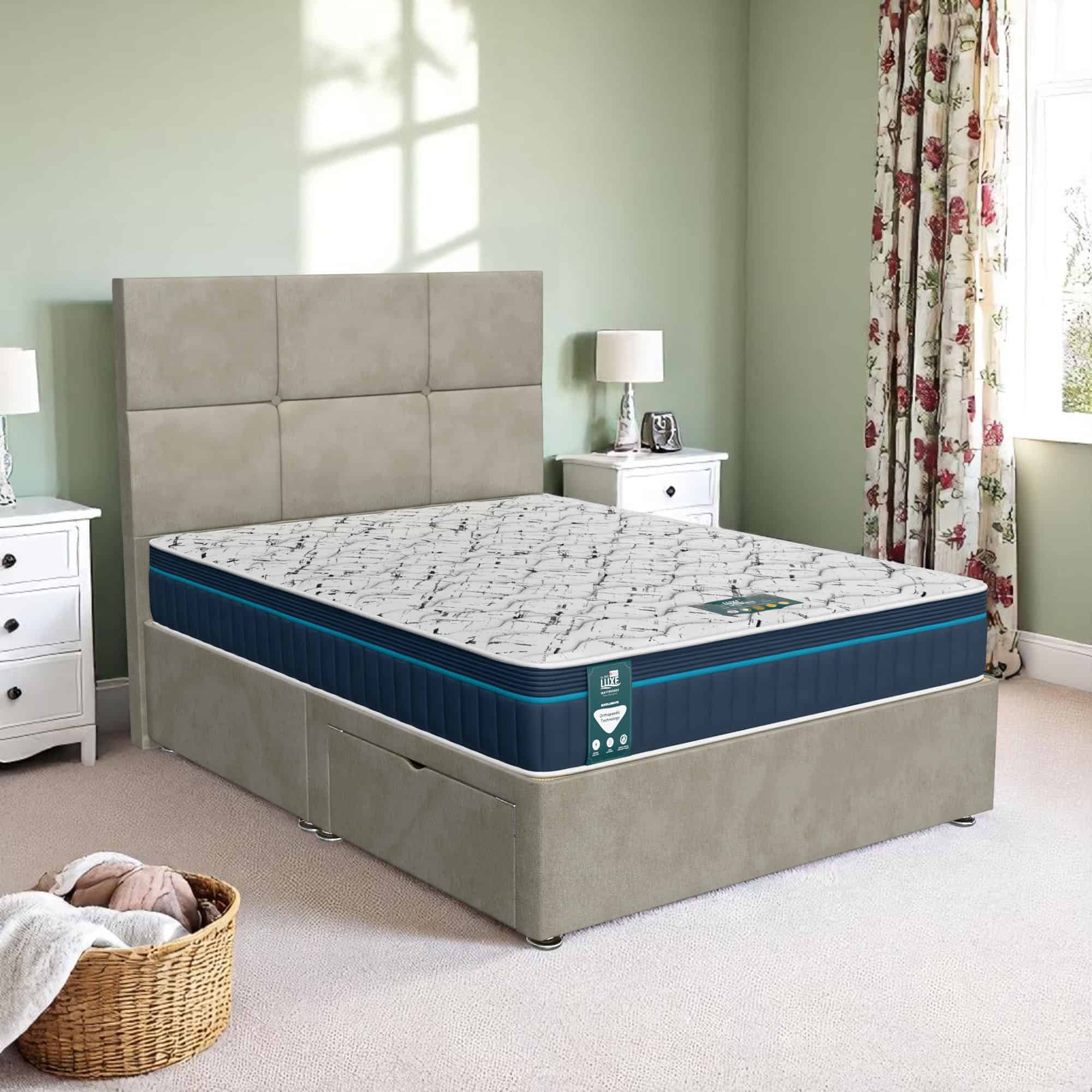 Venice Square Panel Divan-Light - Venice Taupe, Double 135 x 190 cm
