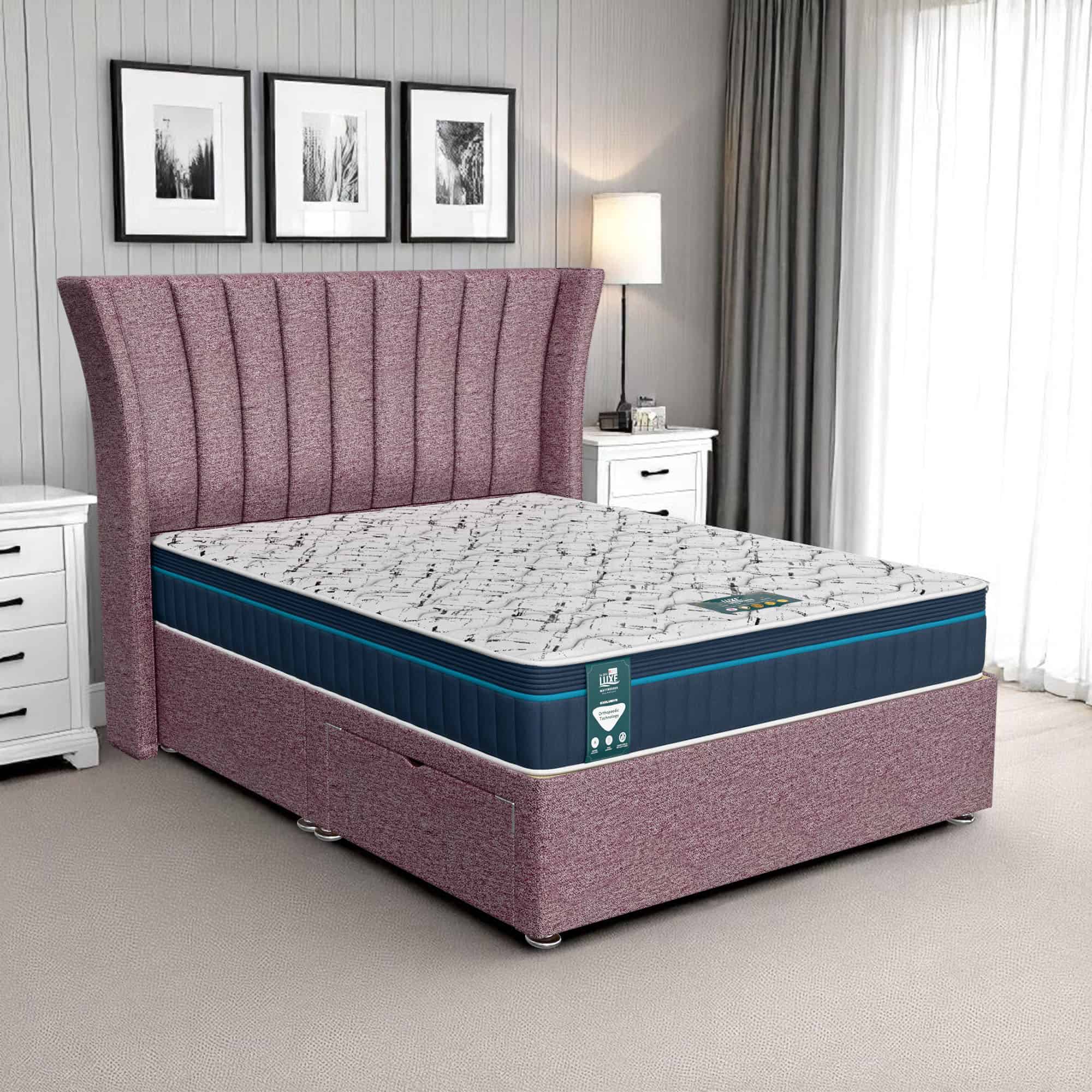Wool Polar Super Divan - Lilac Wool, Super King 180 x 200 cm